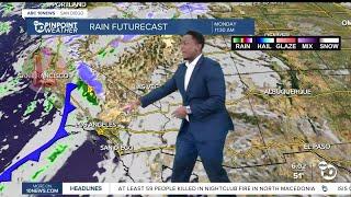 ABC 10News Pinpoint Weather with Moses Small: Nighttime showers for St. Patrick’s Day