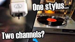 How do vinyl records hold stereo sound?