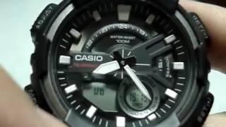 Setting Casio AEQ-110W analog time | How to set AEQ-110W