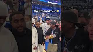 'You actin' like it's yours'  Shai takes in the moment with his dad and the WCF MVP trophy 🫶