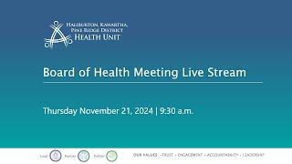 HKPR District Health Unit Board of Health Meeting - November 21, 2024