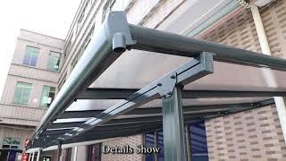 Huixin outdoor polycarbonate panel aluminum frame patio cover-product display video