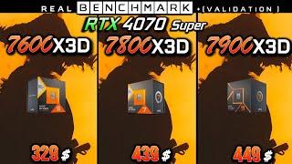 Ryzen 5 7600X3D vs 7 7800X3D vs 9 7900X3D / Test in 8 Games / 1440p / RTX 4070 Super