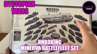 Unboxing Dystopian Wars -  Minerva Battlefleet Set