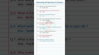 Interesting GK Questions and Answers in English | GK Questions in English short #shorts