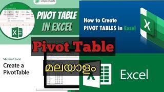 How To Create Pivot Table In Excel Malayalam....!!