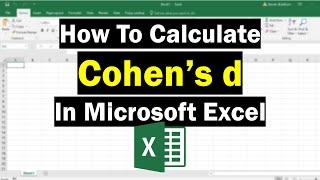 How To Calculate Cohen's d In Excel