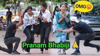 Pranam Bhabiji Part - 3 || Best Prank on Cute Girls  PrankBuzz