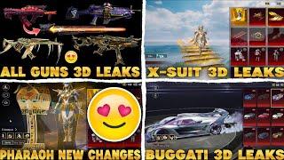 3.7 ALL GUNS 3D LEAKS | PHARAOH X SUIT NEW CHANGES BUGATTI 3D LEAKS & NEW CHANGES | 3.7 UPDATE