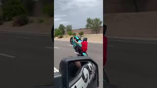 Crazy wheelie on a Yamaha R1