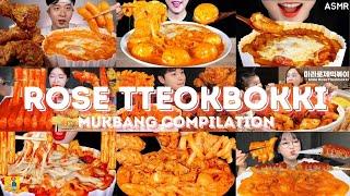 *1 HOUR*  ROSE TTEOKBOKKI MUKBANG *ASMR* COMPILATION |  BIG BITES | EATING SOUNDS