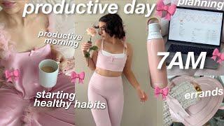 7am productive day in my life RESET VLOG: new healthy habits, preparing for spring semester 🩰