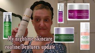 My nightime skincare routine/Dentures update. #dentures #skincare #murad