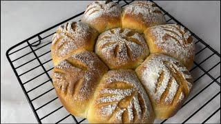 Flower Shaped Bread recipe | دستور پخت نان گل پنبه ای