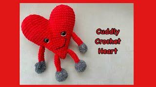 Crochet a heart with me/ Valentine’s Day crochet cuddly/ Crochet heart pillow.