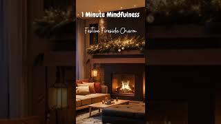 1 Minute Mindfulness | Festive Fireside Charm :#shorts #meditation #shortsvideo