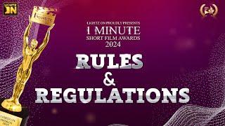 Rules and Regulations of Lightz On 1 Minute Short Film Awards Contest2024 #1minutechallenge