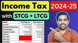 Income Tax Calculation 2024-25 with STCG & LTCG Profits | Capital Gains Tax