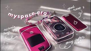  unboxing iconic pink 2000s tech || motorola razr v3 flip phone, sony digicam, ipod nano 7 [ad]