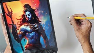 How To Draw Lord Shiva , Step By Step Outline Tutorial | Mahadev Drawing 