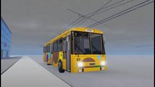 Roblox - DPMM Trolleybus Line 1 (Tesco, hypermarket - Staničná/Railway Stat.) Škoda 14 Tr "10/7" #03