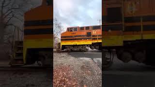 Providence and Worcester Railroad Polar Express Excursion passing through Woonsocket, Rhode Island