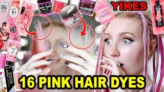 DYING MY HAIR PINK USING 16 DIFFERENT PINK HAIR DYES!!! (to find the BEST pink hair dye) PART 2