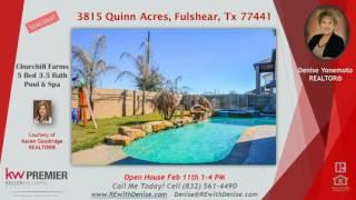 5 bedroom house Fulshear TX 77441, Katy ISD with pool and spa Open House Feb 11th 1-4 pm