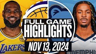 LAKERS vs GRIZZLIES FULL GAME HIGHLIGHTS NOVEMBER 13, 2024 NBA FULL GAME HIGHLIGHTS TODAY 2K25