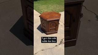 $0 Hexagon side table makeover! #furnitureflip #diy #transformation #furnituremakeover #sidetable