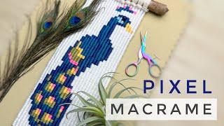 DIY MACRAME | Peacock Macrame Pixel (beginner pattern)