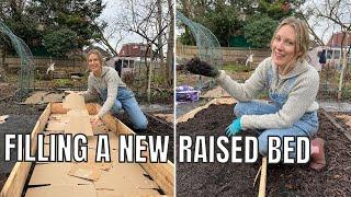 FILLING A NEW RAISED BED / ALLOTMENT GARDENING UK