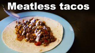 Lentil tacos with lime crema