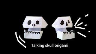 How to Make Talking Skull Origami - paper Skull - step by step paper craft -DIY papers