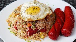 SIGURADONG UBOS ANG KANING LAMIG PAG GANITO KA-SARAP ANG GINAWA MONG LUTO SA HOTDOG EGG FRIED RICE!!