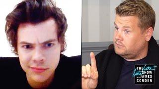 Harry Styles Video Chats with James Corden