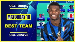 UCL Fantasy Matchday 16: BEST TEAM | Wildcard & Limitless | Champions League Fantasy Tips 2024/25