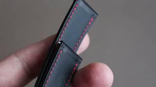 Black Horween Chromexcel leather watch strap
