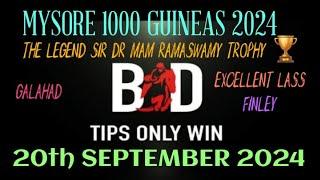 MYSORE RACE TIPS | 20/09/2024 | HORSE RACING | INDIAN HORSE RACING TIPS | RACE TIPS |(@TIPSONLYWIN )