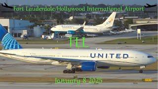 Back to Back Arrivals and Departures from Fort Lauderdale/Hollywood Int'l Airport (FLL) Jan 8 2025