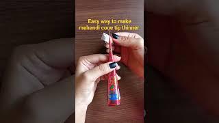 How to make mehndi cone tip thinner. Comment your questions! #shorts  #tipsandtricks #howto