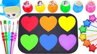 Satisfying Video | How to Make Rainbow Mixing Heart SLIME and Star Lollipop Candy Cutting ASMR #1