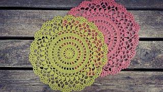 How To Crochet Easy Round Lace Doily