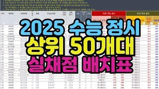 [수시장인] 2025 수능 정시 상위 50개대 실채점 배치표 모의지원 합격예측