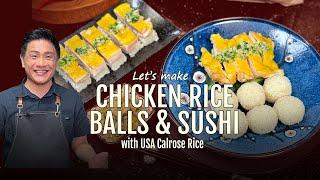 Make Chicken Rice Sushi & Balls in a Single Pot! With USA Calrose rice