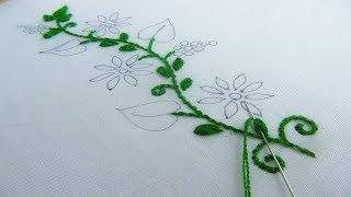 Hand Embroidery; New Border Line Design; Oyster Stitch/Buttonhole Stitch