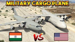 GTA 5 : USA MILITARY CARGO PLANE VS INDIA MILITARY CARGO PLANE