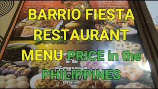 BARRIO FIESTA MENU PRICE + PRICE IN THE PHILIPPINES