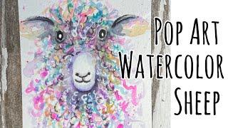 Easy Watercolor Pop Art Sheep