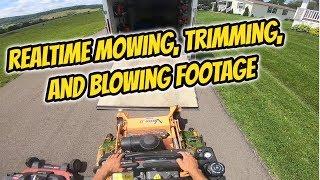 Lawn Care POV | Realtime Mowing, trimming, and blowing | Scag Vride 2, SRM225, PB 8010